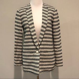 Cole Haan Blue and Cream Striped Blazer